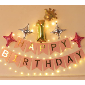 DIY Birthday Decoration - Diamond Pink